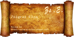 Zsigrai Elza névjegykártya